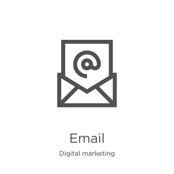 Vetor ícone de e-mail da coleção de marketing digital. Linha fina e-mail esboço ícone vetor ilustração. Esboço, ícone de e-mail de linha fina para o design do site e móvel, desenvolvimento de aplicativos . —  Vetores de Stock