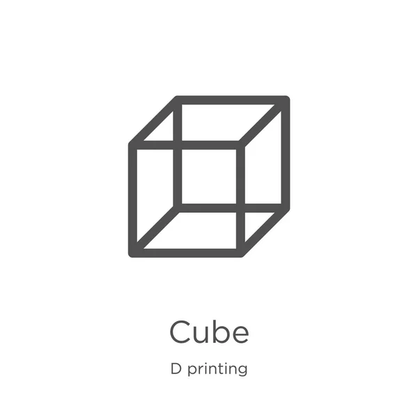 Cube icon vector from d printing collection. Thin line cube outline icon vector illustration. Outline, thin line cube icon for website design and mobile, app development. — Stock Vector