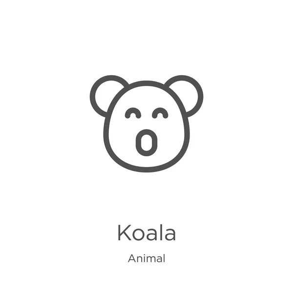 Koala Icon Vector från Animal Collection. Tunna linje Koala kontur ikon vektor illustration. Kontur, tunn linje Koala ikon för webbdesign och mobil, App utveckling. — Stock vektor