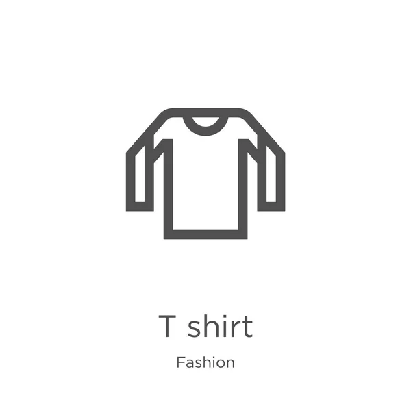 패션 컬렉션에서 t 셔츠 아이콘 벡터입니다. 얇은 라인 t 셔츠 윤곽 선 아이콘 벡터 그림입니다. 웹 사이트 디자인 및 모바일, 앱 개발을위한 개요, 얇은 라인 T 셔츠 아이콘. — 스톡 벡터