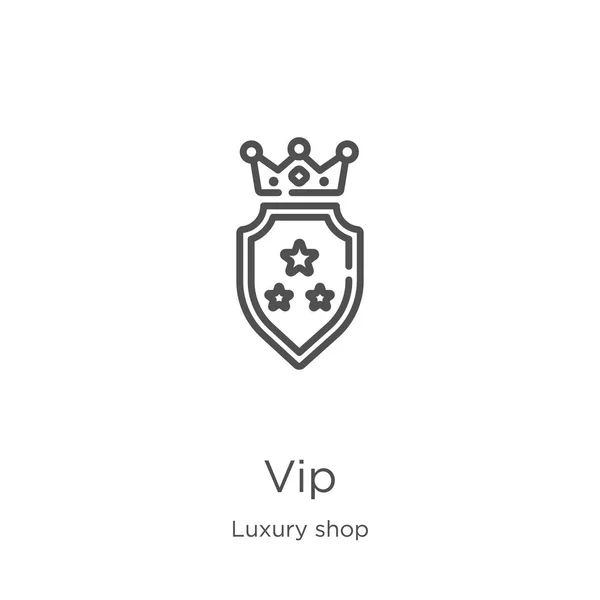 Vip图标载体从豪华商店集合。细线 vip 轮廓图标矢量插图。大纲，细线vip图标的网站设计和移动，应用程序开发. — 图库矢量图片