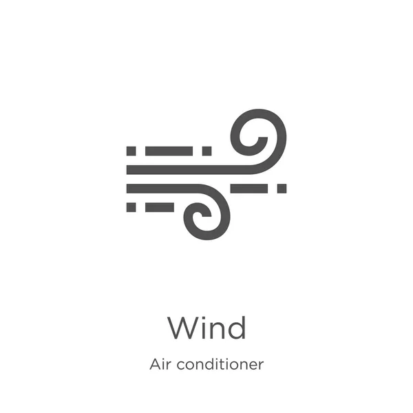 Wind-Icon-Vektor aus Klimaanlagen-Kollektion. dünne Linie Wind umreißt Symbol Vektor Illustration. Umriss, dünne Linie Wind-Symbol für Website-Design und mobile, App-Entwicklung. — Stockvektor