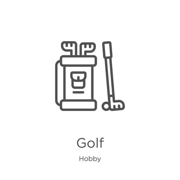 Golf ikon vektor hobbi gyűjtemény. Vékony vonal Golf körvonal ikon vektor illusztráció. Vázlata, vékony vonal Golf ikon weboldal tervezés és a mobil, app fejlesztés. — Stock Vector