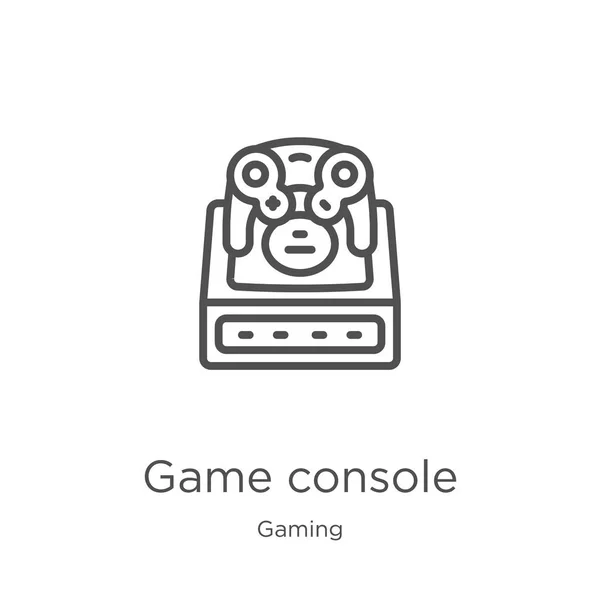 Jeu console icône vecteur de la collection de jeux. Illustration vectorielle d'icône de contour de console de jeu en ligne mince. Aperçu, icône de console de jeu en ligne mince pour la conception de site Web et mobile, développement d'applications . — Image vectorielle