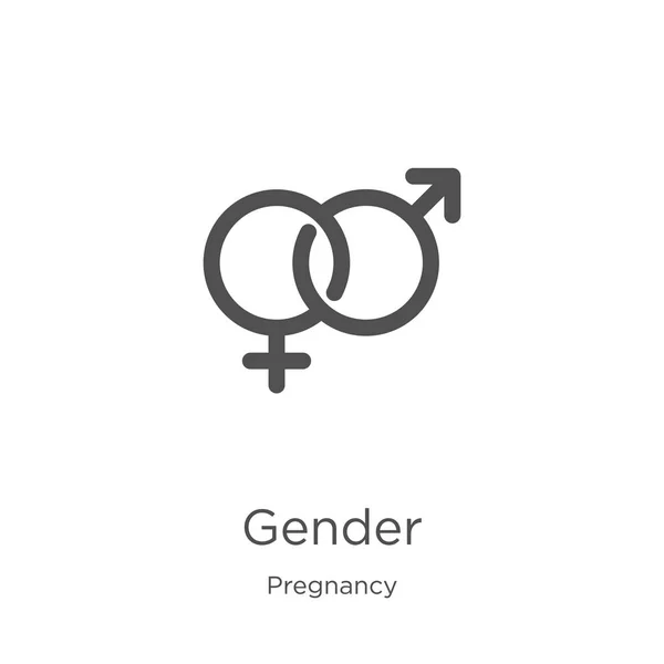 Gender-Icon-Vektor aus Schwangerschaftskollektion. Thin Line Gender Outline Icon Vektor Illustration. Skizze, dünne Linie Gender-Symbol für Website-Design und mobile, App-Entwicklung. — Stockvektor