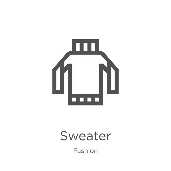 Suéter vector icono de la colección de moda. Línea delgada suéter contorno icono vector ilustración. Esquema, icono de suéter de línea delgada para el diseño del sitio web y móvil, desarrollo de aplicaciones . — Archivo Imágenes Vectoriales