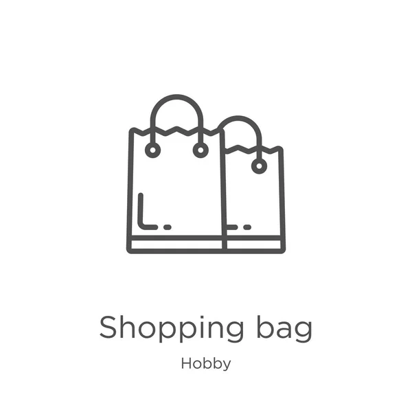 Vetor ícone saco de compras da coleção hobby. Linha fina saco de compras esboço ícone vetor ilustração. Esboço, ícone de saco de compras de linha fina para design de site e celular, desenvolvimento de aplicativos . — Vetor de Stock