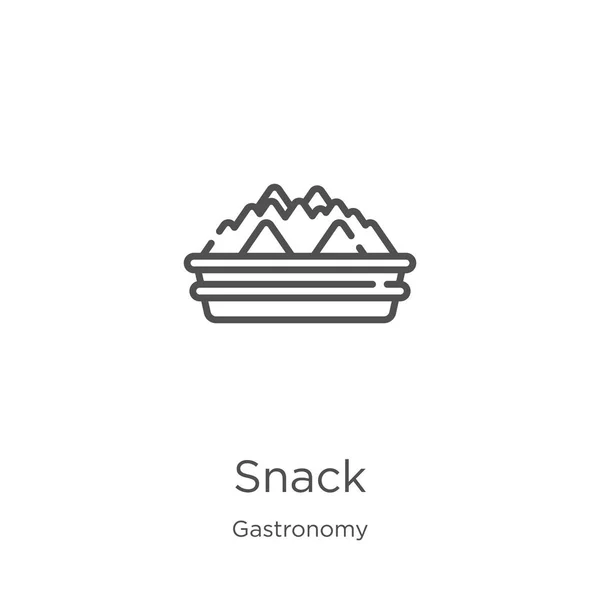 Vettore icona spuntino dalla collezione gastronomia. Illustrazione vettoriale icona contorno snack linea sottile. Outline, icona sottile linea snack per la progettazione di siti web e mobile, lo sviluppo di app . — Vettoriale Stock