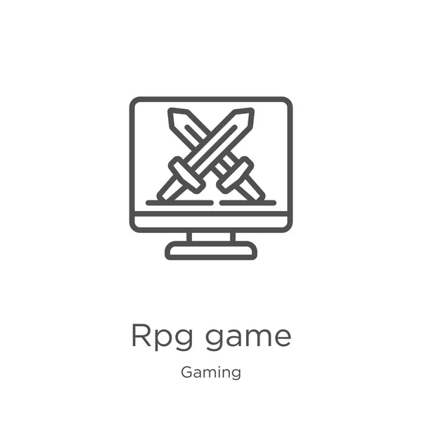 RPG spel ikon vektor från Gaming Collection. Tunn linje RPG spel kontur ikon vektor illustration. Outline, tunn linje RPG spel ikon för webbdesign och mobil, App utveckling. — Stock vektor