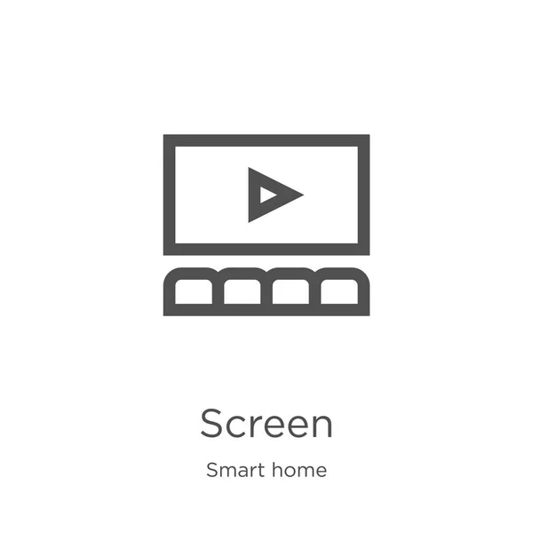 Вектор піктограми екрана з колекції розумного будинку. Тонка лінія екрану накреслює піктограму векторна ілюстрація. Контурна, тонка піктограма екрану для дизайну веб-сайту та мобільного, розробка додатків . — стоковий вектор