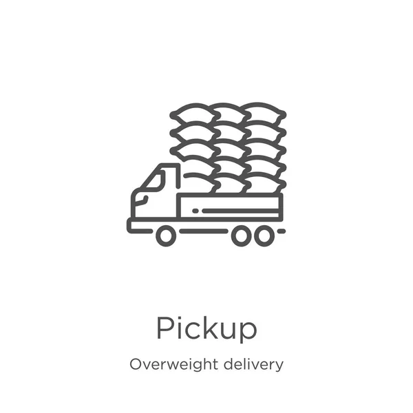 Pickup Icon Vector från övervikt Delivery Collection. Tunn linje pickup kontur ikon vektor illustration. Kontur, tunn linje pickup ikon för webbdesign och mobil, App utveckling. — Stock vektor