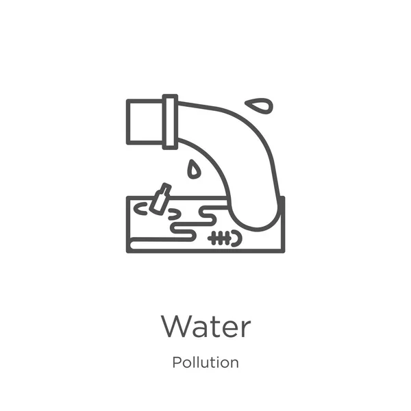 Του νερού από τη συλλογή ρύπανσης. Απεικόνιση διανυσματικών εικονιδίων περιγράμματος νερού γραμμής. Περίγραμμα, εικονίδιο νερού λεπτής γραμμής για σχεδιασμό ιστοσελίδων και κινητά, ανάπτυξη εφαρμογών. — Διανυσματικό Αρχείο