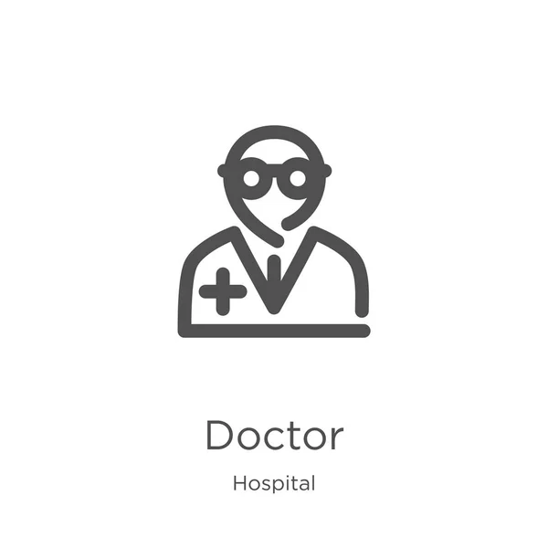 Vetor ícone médico da coleção do hospital. Linha fina médico esboço ícone vetor ilustração. Esboço, ícone médico linha fina para o design do site e móvel, desenvolvimento de aplicativos . — Vetor de Stock