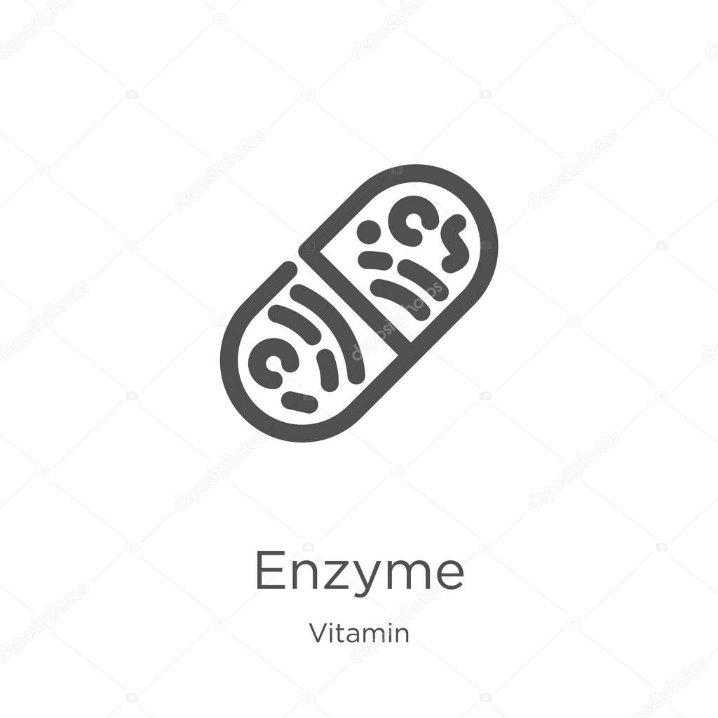 enzyme icon vector from vitamin collection. Thin line enzyme outline icon vector illustration. Outline, thin line enzyme icon for website design and mobile, app development.