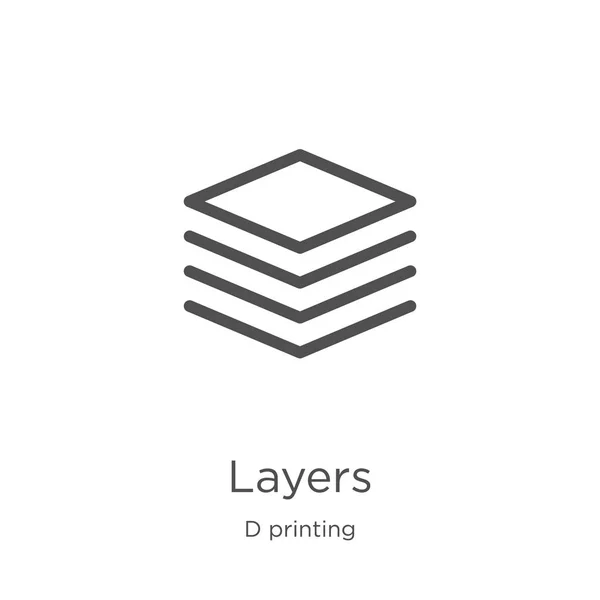 Layers icon vector from d printing collection. Thin line layers outline icon vector illustration. Outline, thin line layers icon for website design and mobile, app development. — Stock Vector