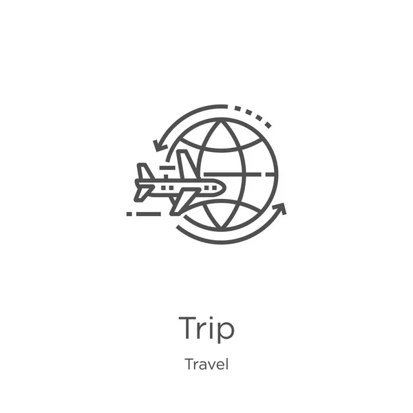 Trip icon vector from travel collection. Thin line trip outline icon vector illustration. Outline, thin line trip icon for website design and mobile, app development. — Stock Vector