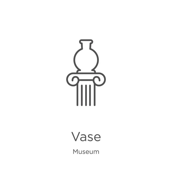 Vaas pictogram vector uit museumcollectie. Dunne lijn vaas omtrek pictogram vector illustratie. Overzicht, dunne lijn vaas pictogram voor website-ontwerp en mobiele, app-ontwikkeling. — Stockvector