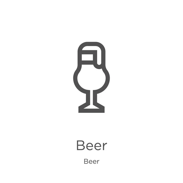 Bier-Icon-Vektor aus der Biersammlung. dünne Linie Bier umreißt Symbol Vektor Illustration. Umriss, dünne Linie Bier-Symbol für Website-Design und mobile, App-Entwicklung. — Stockvektor