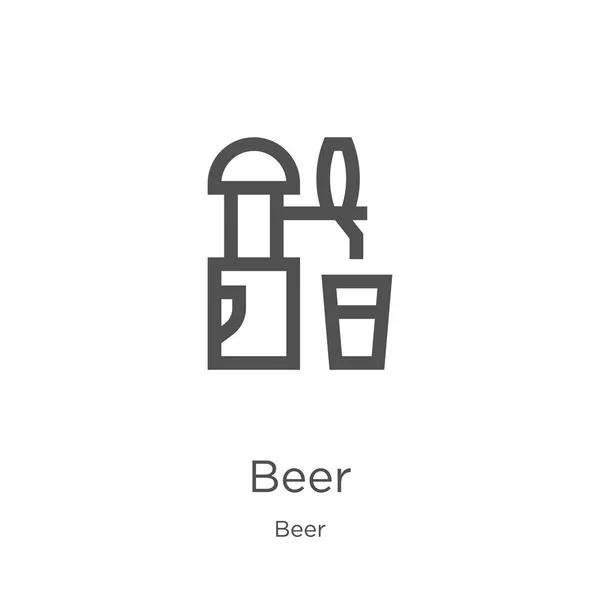 Beer icon vector from beer collection. Thin line beer outline icon vector illustration. Outline, thin line beer icon for website design and mobile, app development. — Stock Vector