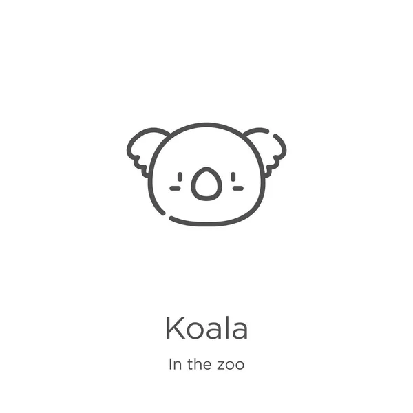 Koala Icon Vector från i Zoo samling. Tunna linje Koala kontur ikon vektor illustration. Kontur, tunn linje Koala ikon för webbdesign och mobil, App utveckling. — Stock vektor