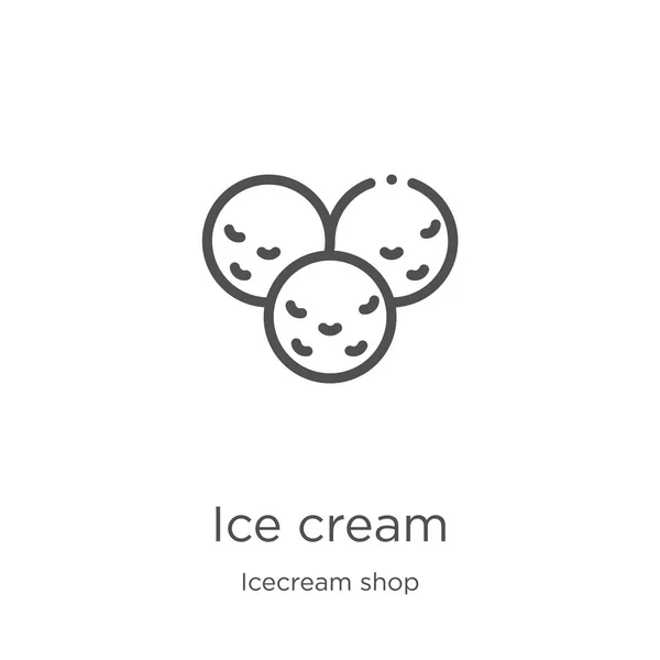 Helados vector icono de la colección tienda de helados. Ilustración vectorial delgada línea de helado contorno icono. Esquema, línea delgada icono de helado para el diseño del sitio web y móvil, desarrollo de aplicaciones . — Archivo Imágenes Vectoriales