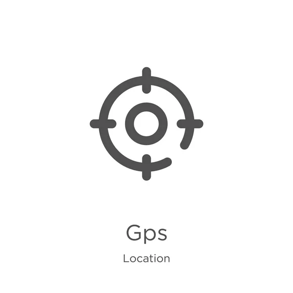 Vetor de ícone gps da coleção de localização. Linha fina gps esboço ícone vetor ilustração. Esboço, ícone de gps de linha fina para design de site e celular, desenvolvimento de aplicativos . — Vetor de Stock