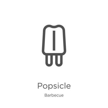 barbekü koleksiyonundan popsicle simge vektör. İnce çizgi açılır anahat simgesi vektör illüstrasyon. Anahat, web sitesi tasarımı ve mobil için ince çizgi açılır simge, uygulama geliştirme.