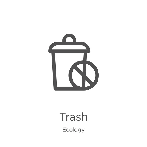 Trash-Icon-Vektor aus der Ökologie-Sammlung. Thin Line Trash Outline Icon Vektor Illustration. Umriss, dünne Linie Trash-Symbol für Website-Design und mobile, App-Entwicklung. — Stockvektor