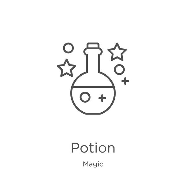 Potion icon vector from magic collection. Thin line potion outline icon vector illustration. Outline, thin line potion icon for website design and mobile, app development. — Stock Vector