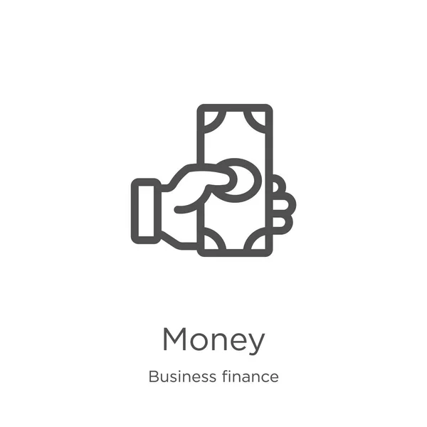 Pénz ikon vektor üzleti pénzügyek gyűjtése. Vékony vonal pénz vázlat ikon vektor illusztráció. Vázlat, vékony vonal pénz ikon részére website tervez és mozgatható, app fejlődés. — Stock Vector