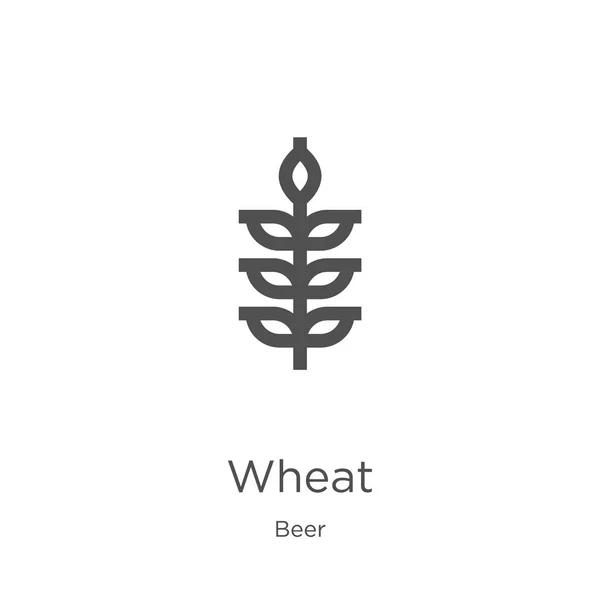 Vector icono de trigo de la colección de cerveza. Línea delgada trigo esquema icono vector ilustración. Esquema, icono de trigo de línea fina para el diseño de sitios web y móviles, desarrollo de aplicaciones . — Archivo Imágenes Vectoriales