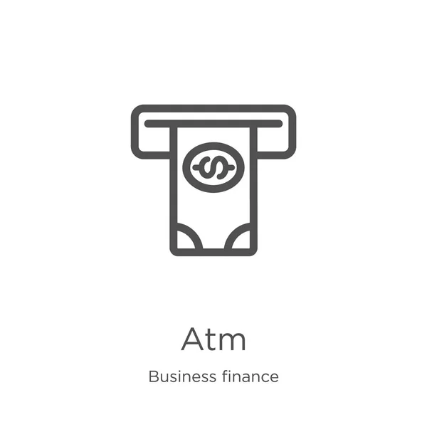 ATM ikon vektor-ból teendő Pénzügy gyűjtemény. Vékonyvonal ATM körvonal ikon vektor illusztráció. Vázlat, vékony vonal ATM ikon részére website tervez és mozgatható, app fejlődés. — Stock Vector