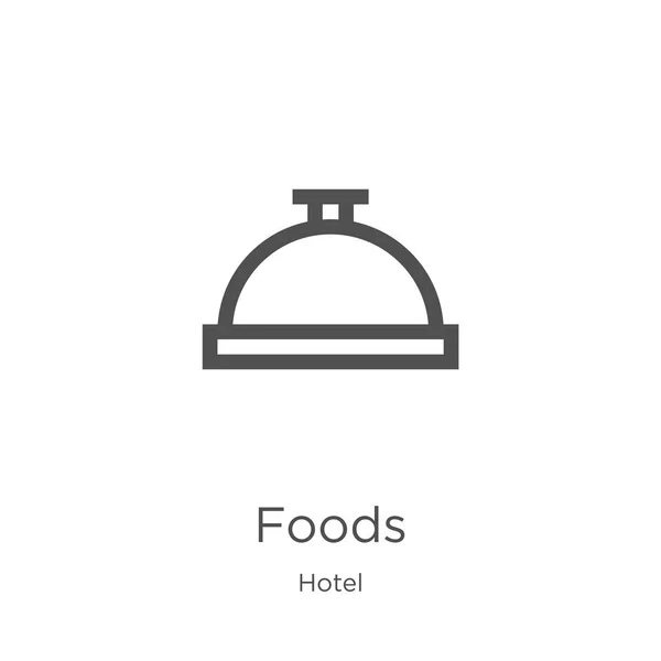 Vetor ícone alimentos da coleção hotel. Linha fina alimentos delinear ícone vetor ilustração. Esboço, ícone de alimentos de linha fina para o design do site e móvel, desenvolvimento de aplicativos . — Vetor de Stock