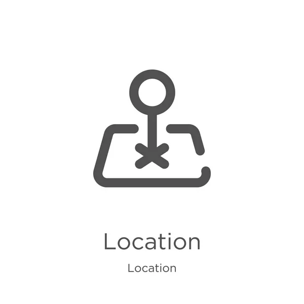 Location Icon Vektor aus der Location Collection. Thin Line Position Outline Icon Vektor Illustration. Umriss, dünne Linie Standort-Symbol für Website-Design und mobile, App-Entwicklung. — Stockvektor