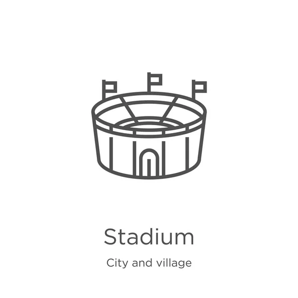 Stadionsymbolvektor aus der Stadt- und Dorfsammlung. Thin Line Stadium Outline Icon Vektor Illustration. Umriss, dünne Linie Stadionsymbol für Website-Design und mobile, App-Entwicklung. — Stockvektor