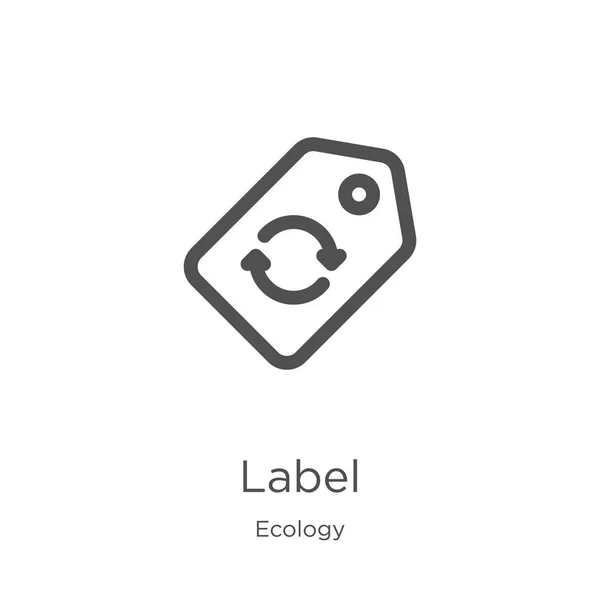 Label icon vector from ecology collection. Thin line label outline icon vector illustration. Outline, thin line label icon for website design and mobile, app development. — Stock Vector