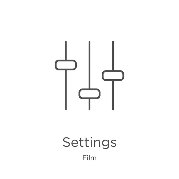 フィルムコレクションからの設定アイコンベクトル。細い線設定のアウトラインアイコンベクトルイラスト。アウトライン、ウェブサイトのデザインとモバイル、アプリ開発のための細い線設定アイコン. — ストックベクタ