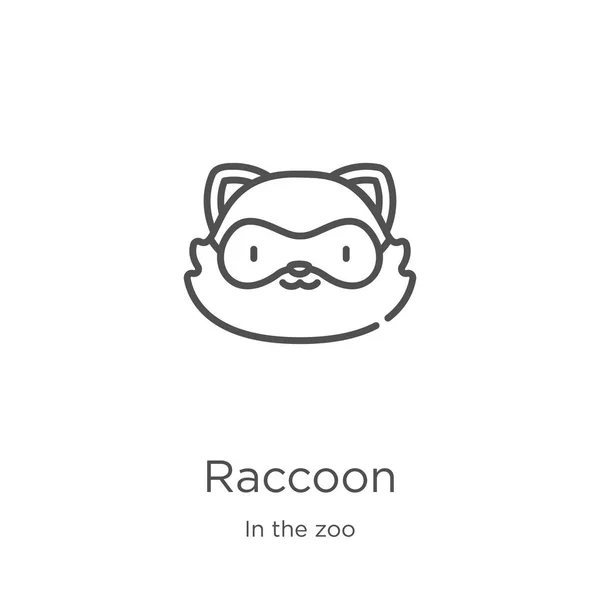 Raccoon ikon vektor från i Zoo samling. Tunn linje Raccoon kontur ikon vektor illustration. Kontur, tunn linje Raccoon ikon för webbdesign och mobil, app Development. — Stock vektor
