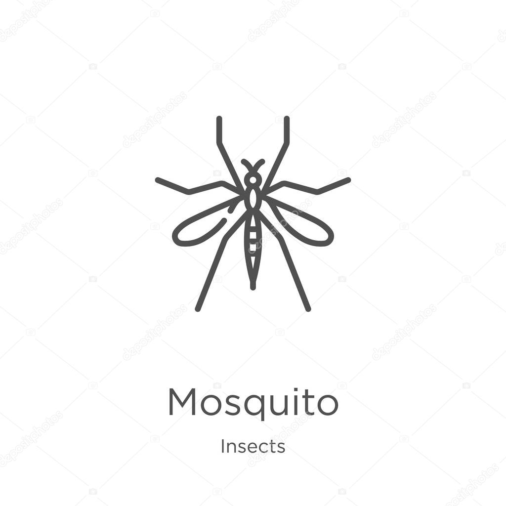 Mosquito icon. Element of insects collection for mobile concept and web apps icon. Outline, thin line mosquito icon for website design and mobile, app development