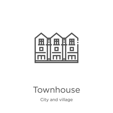 şehir ve köy koleksiyonundan konağı simge vektör. İnce çizgi konağı anahat simgesi vektör çizimi. Anahat, web sitesi tasarımı ve mobil, uygulama geliştirme için ince çizgi konağı simgesi.