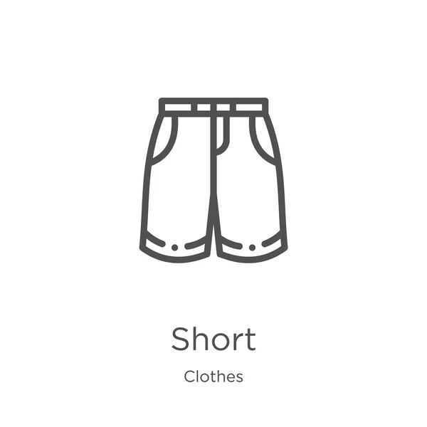 Vetor de ícone curto da coleção de roupas. Linha fina breve esboço ícone vetor ilustração. Esboço, ícone curto linha fina para o design do site e móvel, desenvolvimento de aplicativos . —  Vetores de Stock