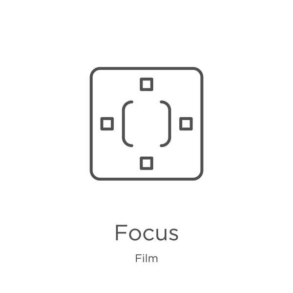 フィルムコレクションからフォーカスアイコンベクトル。細い線フォーカスアウトラインアイコンベクトルイラスト。アウトライン、ウェブサイトのデザインとモバイル、アプリ開発のための細い線フォーカスアイコン. — ストックベクタ