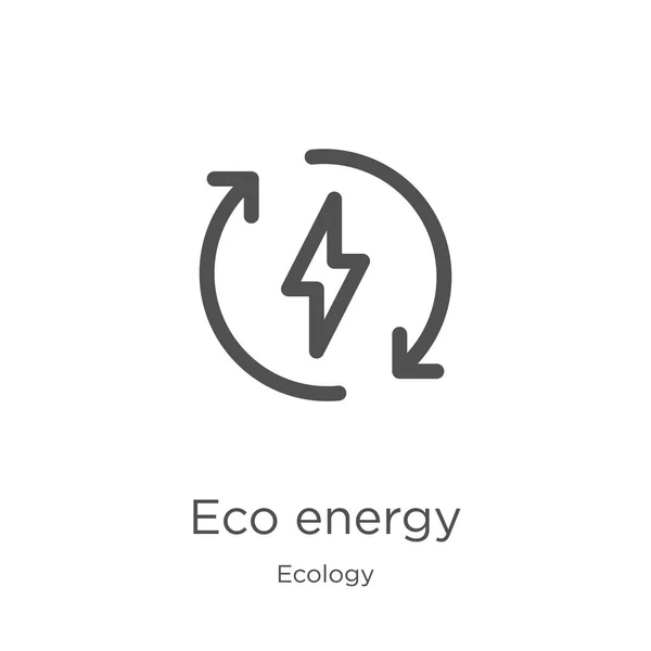 Eco energy icon vector from ecology collection. Thin line eco energy outline icon vector illustration. Outline, thin line eco energy icon for website design and mobile, app development. — Stock Vector
