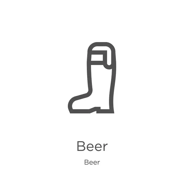 Bier pictogram vector van bier collectie. Dunne lijn bier overzicht pictogram vector illustratie. Overzicht, dunne lijn bier icoon voor website ontwerp en mobiel, app ontwikkeling. — Stockvector