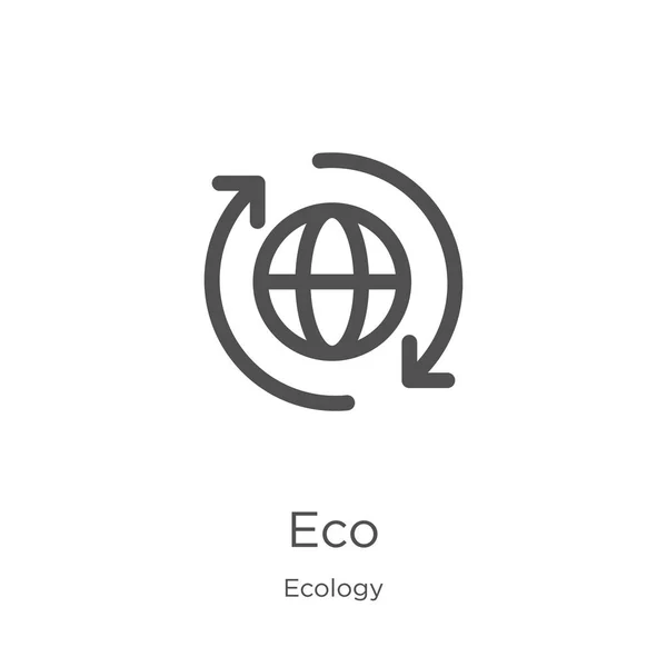 Eco ícone vetor da coleção ecologia. Linha fina eco esboço ícone vetor ilustração. Esboço, ícone eco linha fina para o design do site e móvel, desenvolvimento de aplicativos . — Vetor de Stock