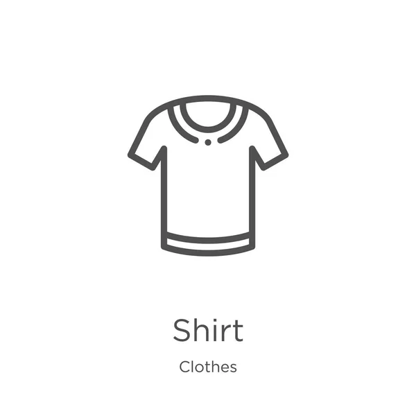 Vector icono camisa de la colección de ropa. Línea delgada camisa contorno icono vector ilustración. Esquema, icono de camisa de línea delgada para el diseño del sitio web y móvil, desarrollo de aplicaciones . — Archivo Imágenes Vectoriales