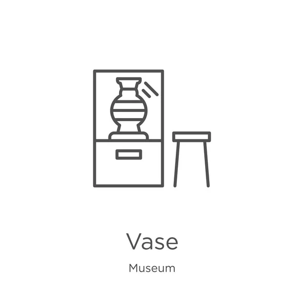 花瓶图标载体从博物馆收藏。细线花瓶轮廓图标矢量插图。大纲，细线花瓶图标，用于网站设计和移动，应用程序开发. — 图库矢量图片