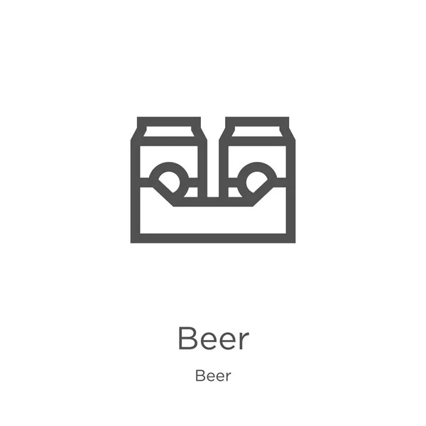 Bier-Icon-Vektor aus der Biersammlung. dünne Linie Bier umreißt Symbol Vektor Illustration. Umriss, dünne Linie Bier-Symbol für Website-Design und mobile, App-Entwicklung. — Stockvektor