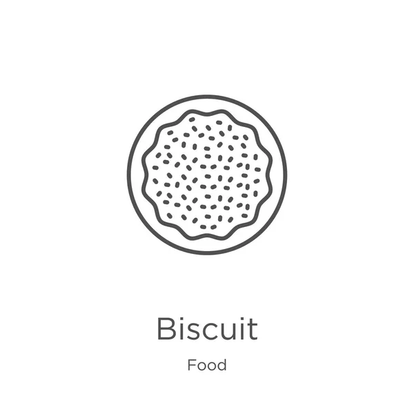Vettore icona biscotto dalla raccolta di cibo. Illustrazione vettoriale dell'icona del contorno sottile del biscotto. Outline, icona sottile linea biscotto per la progettazione di siti web e mobile, lo sviluppo di app . — Vettoriale Stock