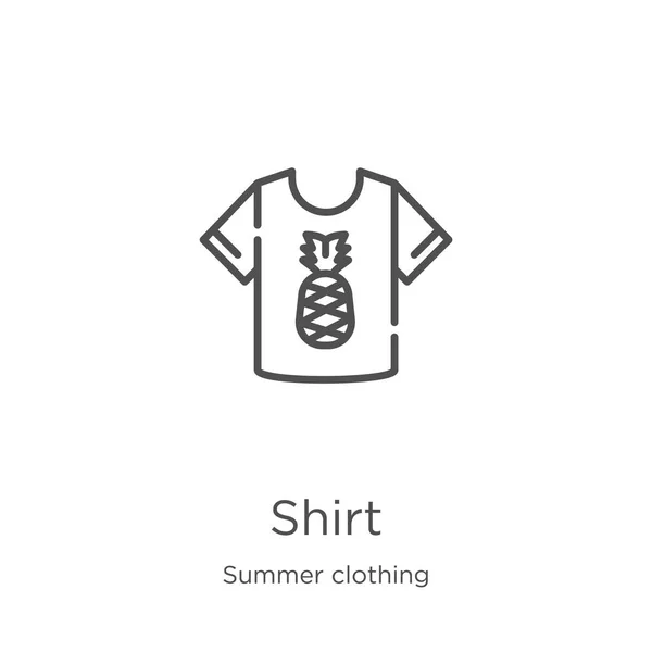 Póló ikon vektor nyári ruházati gyűjtemény. Vékony vonal póló vázlat ikon vektor illusztráció. Vázlat, vékony vonal ing ikon részére website tervez és mozgatható, app fejlődés. — Stock Vector